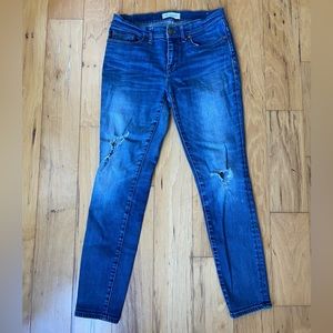 Madewell Skinny Skinny Size 28 Medium Wash Distressed Denim Jeans
